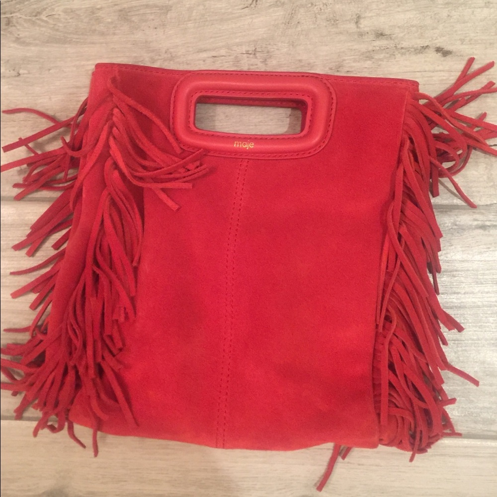 Maje red crossbody bag.